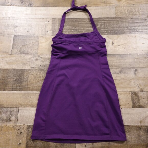 Athleta‎ Modra Halter Dress Women’s 6P Purple Built-In Bra Athleisure Bodycon - Picture 9 of 12